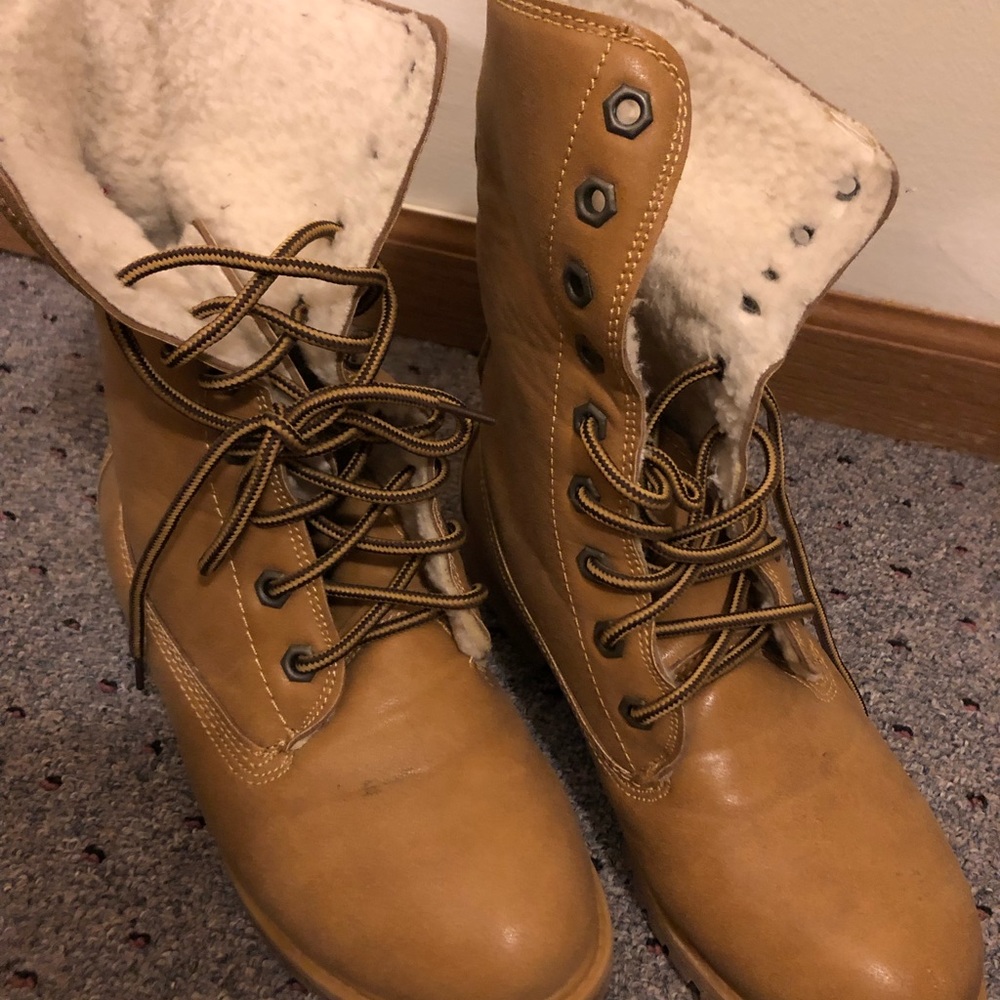 Warm brown leather boots